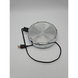 Vintage West Bend Heat Rite 95w Base Electric Warming Plate Chrome Finish